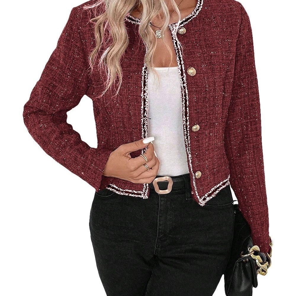Women's Res Tweed Collarless Jacket Size Large